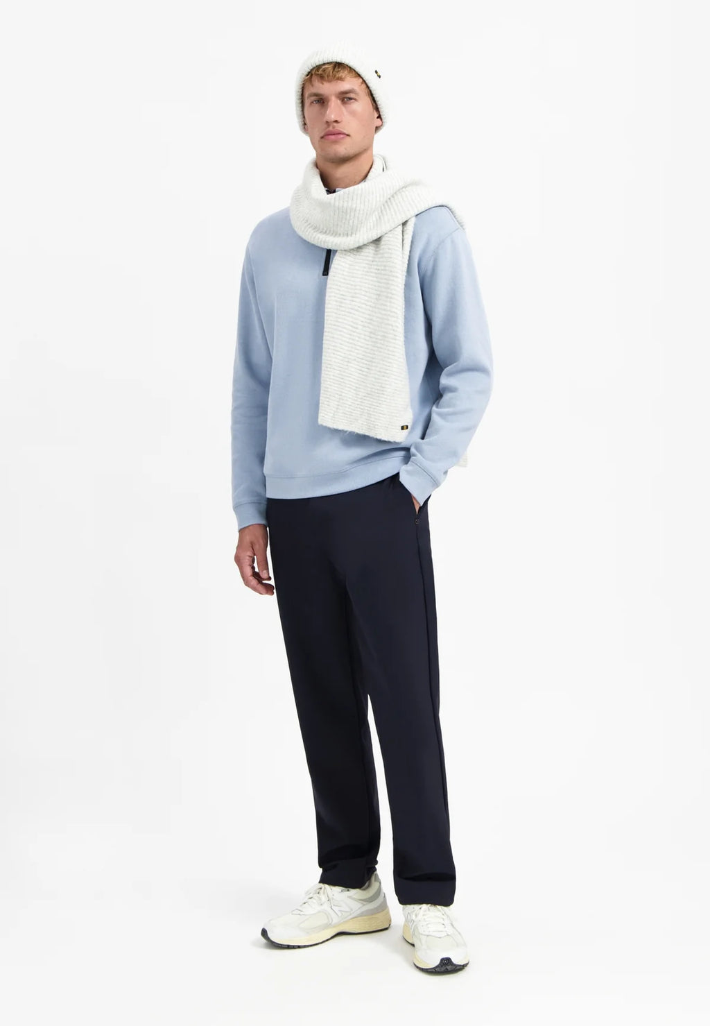 No Excess Beanie & Scarf Knit Set - Grey Melange