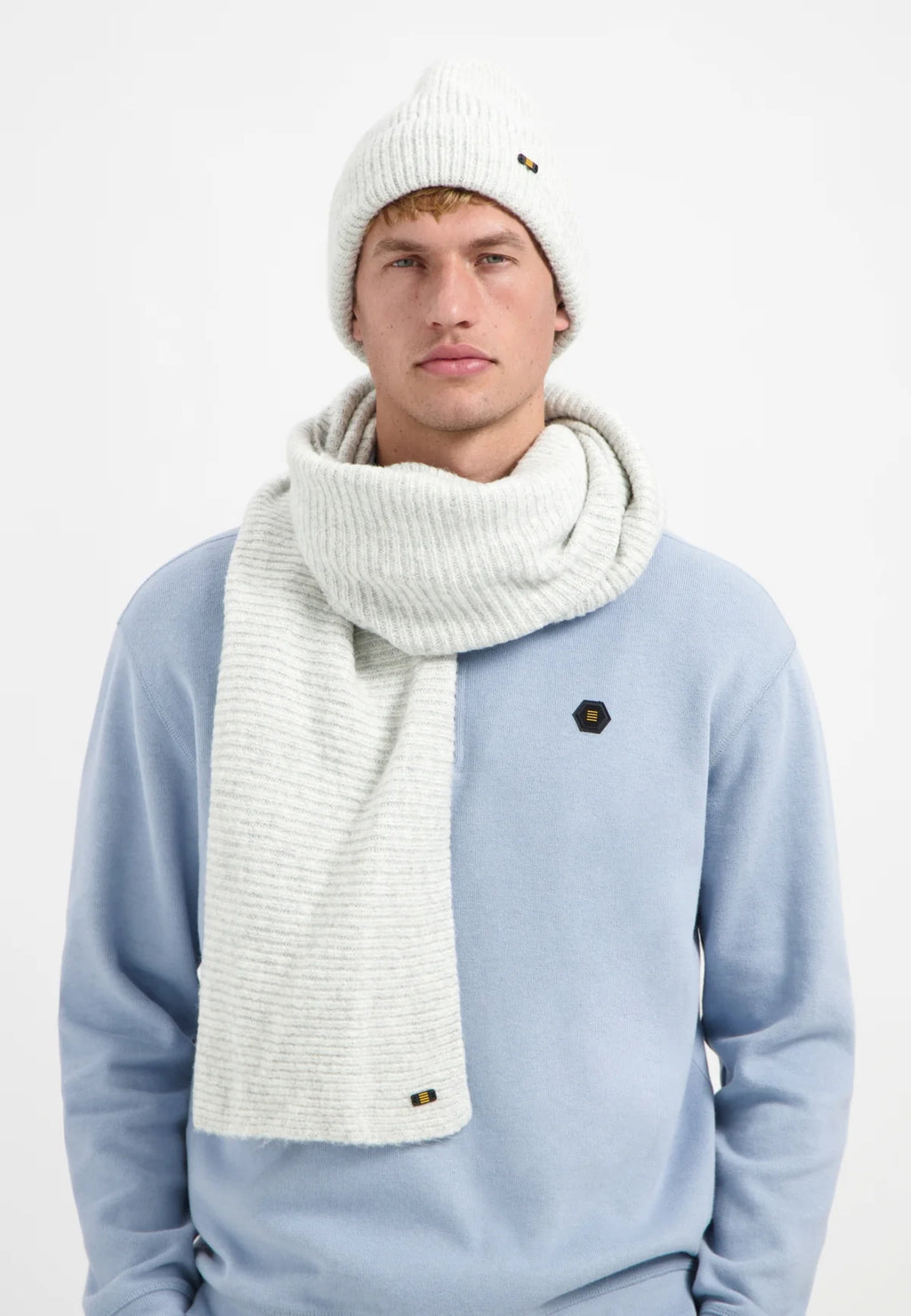 No Excess Beanie & Scarf Knit Set - Grey Melange