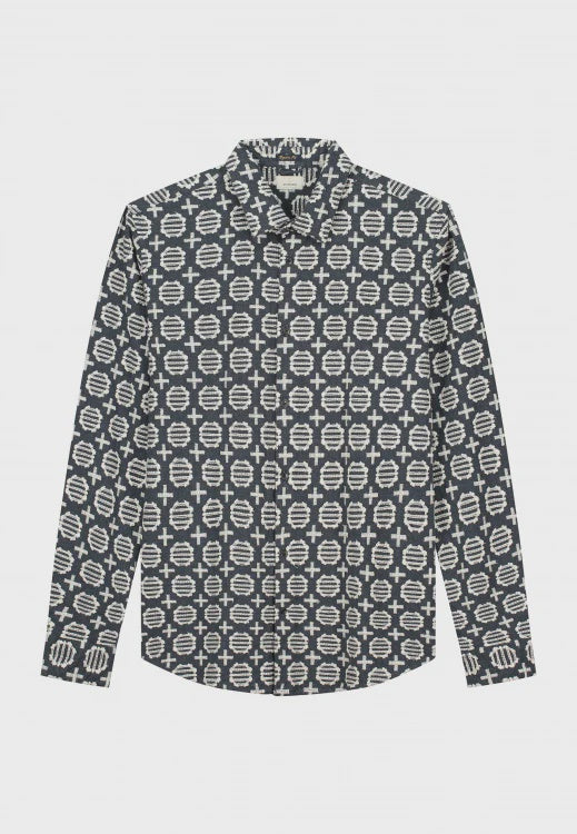 Dstrezzed Long Sleeve Shirt: Embroided Ray - Collegiate blue