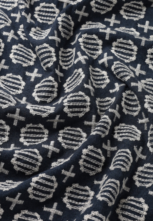 Dstrezzed Long Sleeve Shirt: Embroided Ray - Collegiate blue