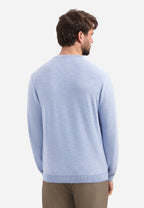 No Excess Crewneck Pullover Stone Washed Jumper - Blue