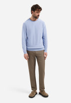 No Excess Crewneck Pullover Stone Washed Jumper - Blue