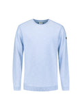 No Excess Crewneck Pullover Stone Washed Jumper - Blue