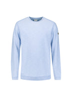 No Excess Crewneck Pullover Stone Washed Jumper - Blue