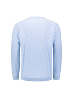 No Excess Crewneck Pullover Stone Washed Jumper - Blue