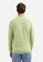 No Excess Crewneck Pullover Stone Washed Jumper - Green