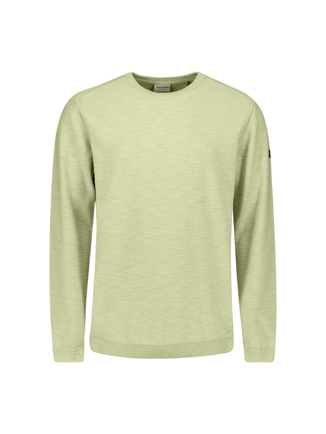 No Excess Crewneck Pullover Stone Washed Jumper - Green