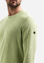 No Excess Crewneck Pullover Stone Washed Jumper - Green