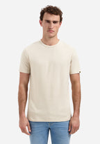 No Excess Jacquard Crepe Plain Tee - Desert