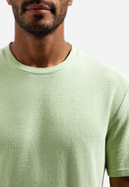 No Excess Jacquard Crepe Plain Tee - Green