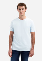 No Excess Jacquard Crepe Plain Tee - Sky
