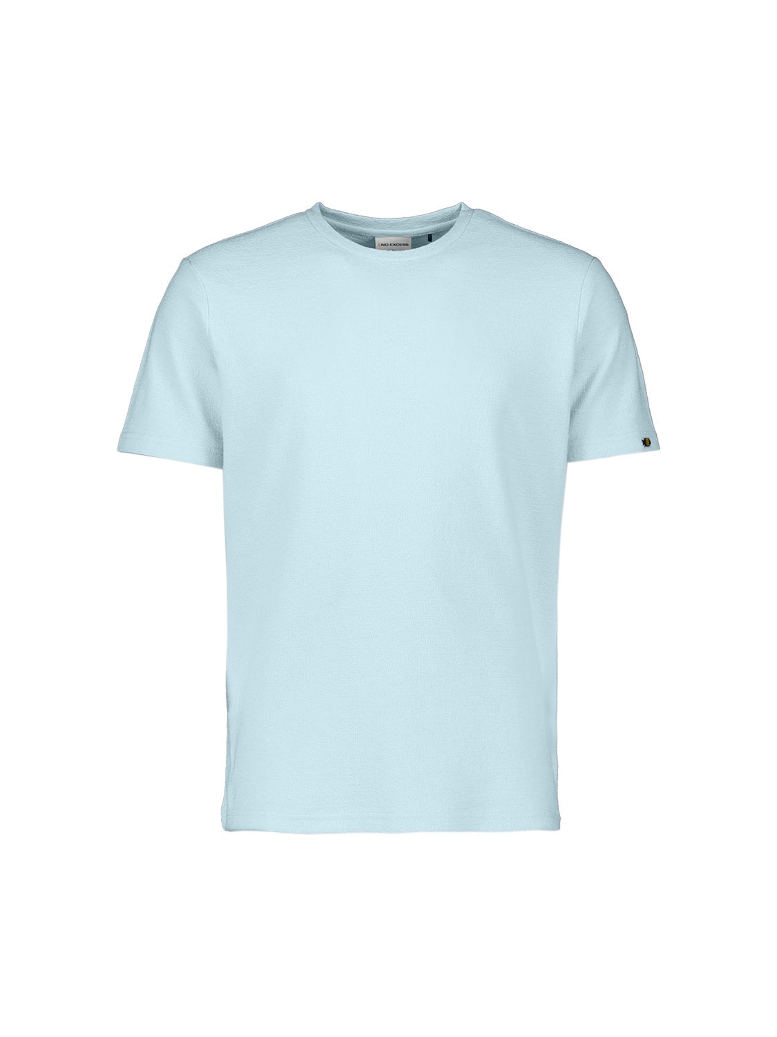 No Excess Jacquard Crepe Plain Tee - Sky