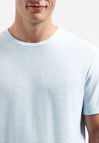 No Excess Jacquard Crepe Plain Tee - Sky