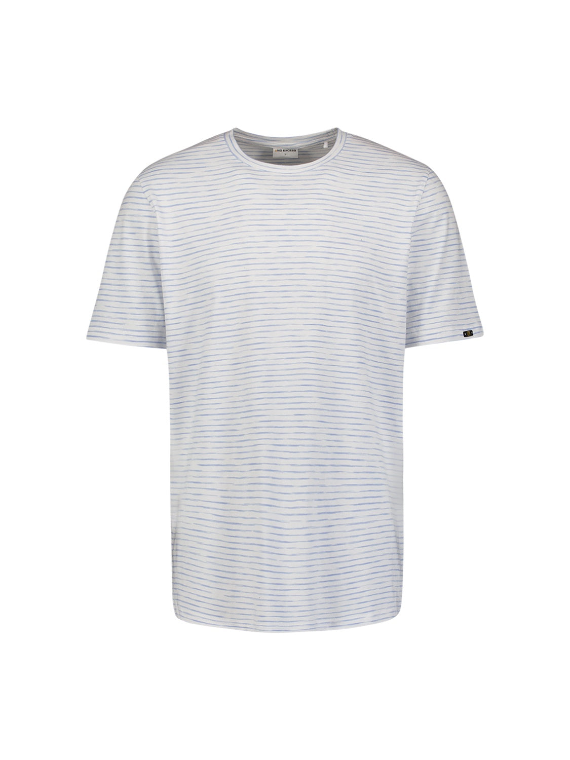 No Excess Striped Crewneck Tee - Blue