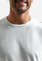 No Excess Striped Crewneck Tee - Blue