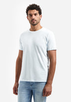 No Excess Striped Crewneck Tee - Sky