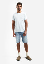 No Excess Striped Crewneck Tee - Sky