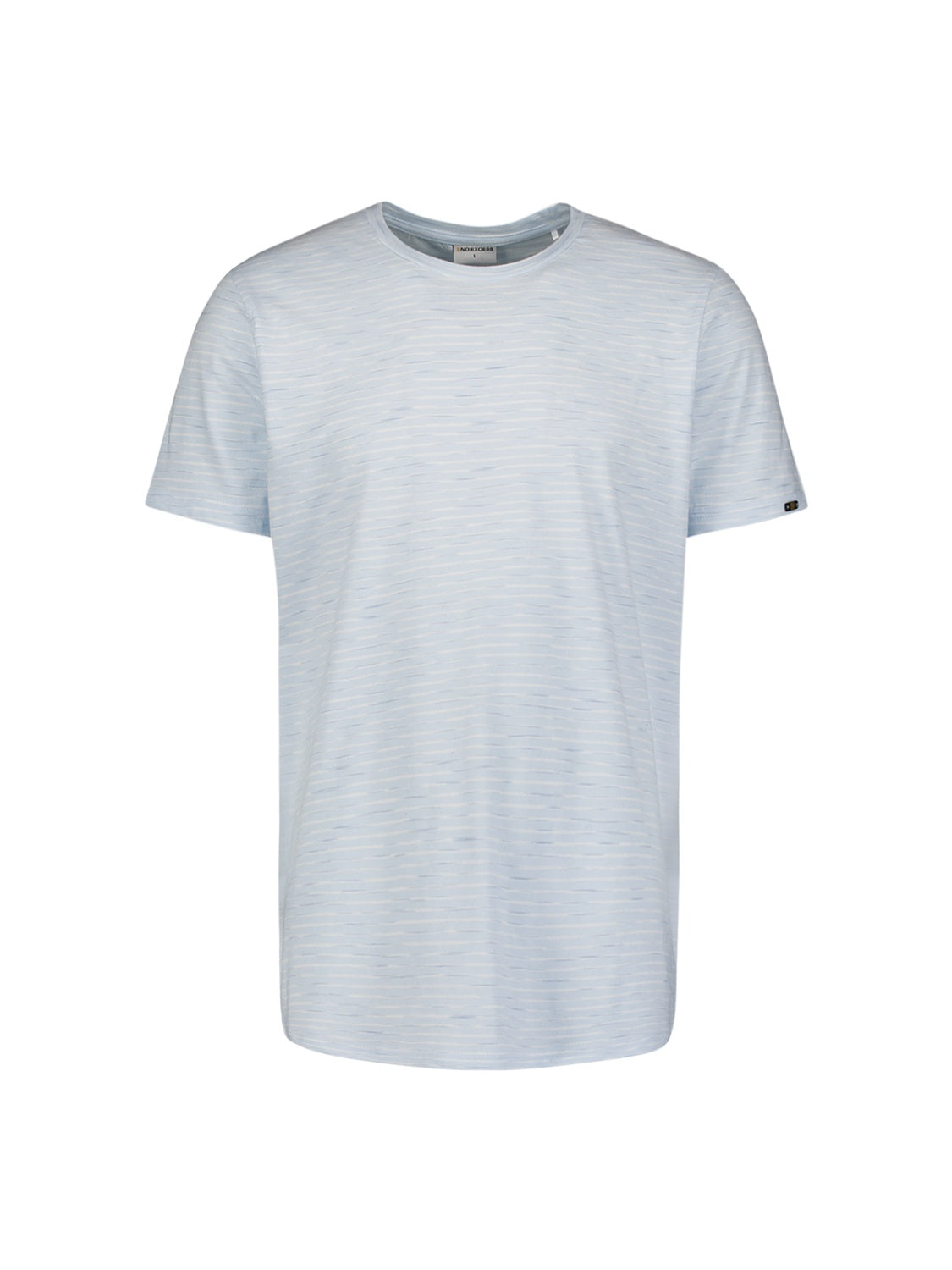 No Excess Striped Crewneck Tee - Sky