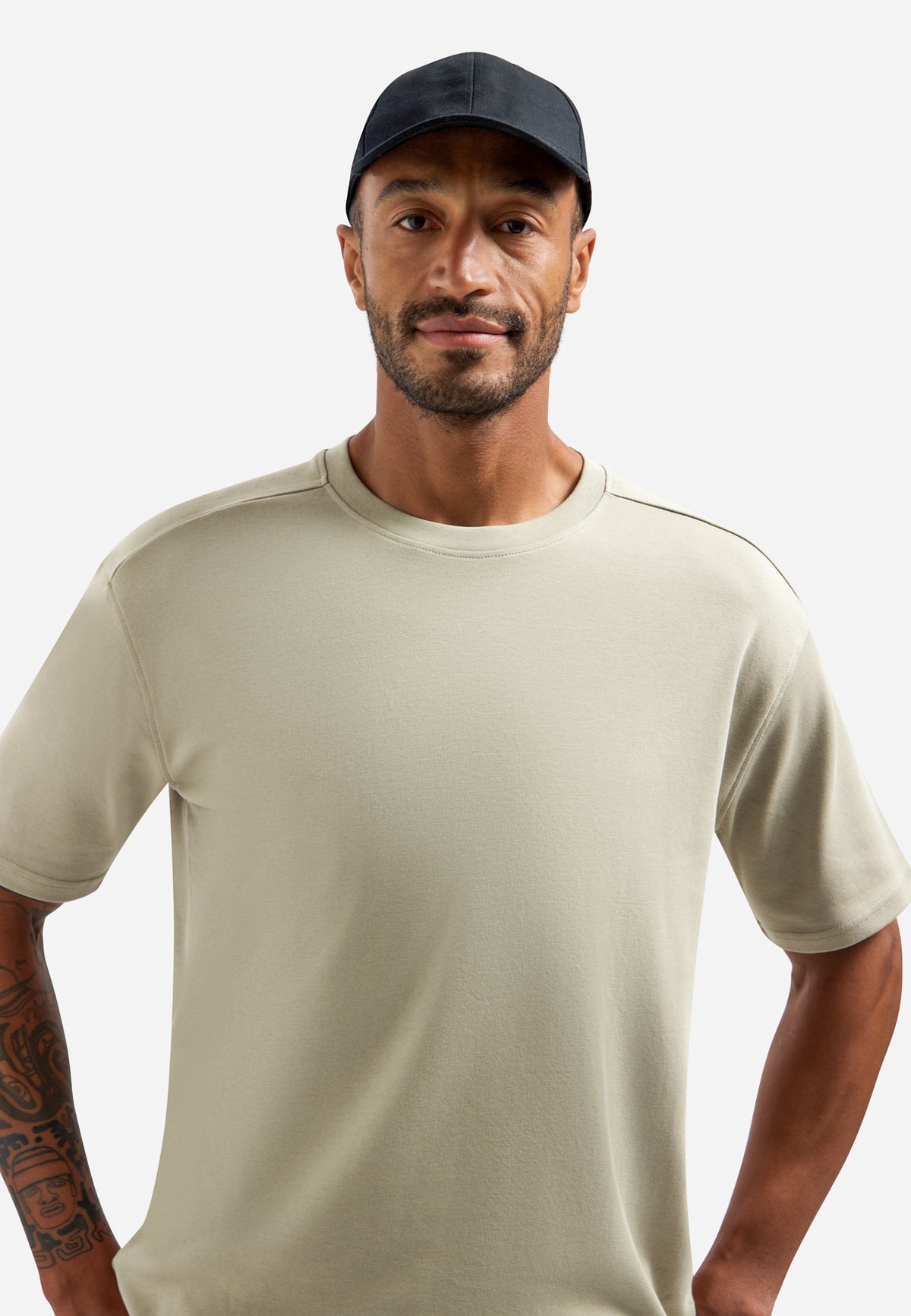 No Excess Interlock Tee - Taupe