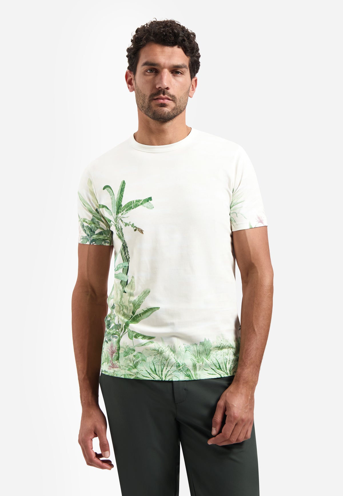 No Excess Botanical Printed Tee - Green