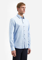 No Excess Long Sleeve Shirt: Jacquard Print - Blue