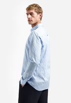 No Excess Long Sleeve Shirt: Jacquard Print - Blue