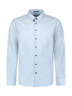 No Excess Long Sleeve Shirt: Jacquard Print - Blue