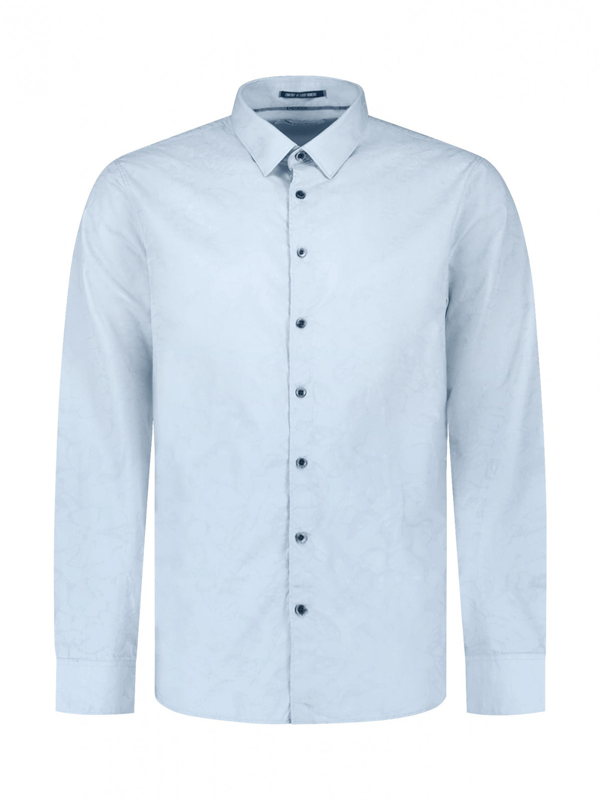 No Excess Long Sleeve Shirt: Jacquard Print - Blue