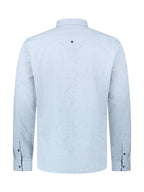 No Excess Long Sleeve Shirt: Jacquard Print - Blue