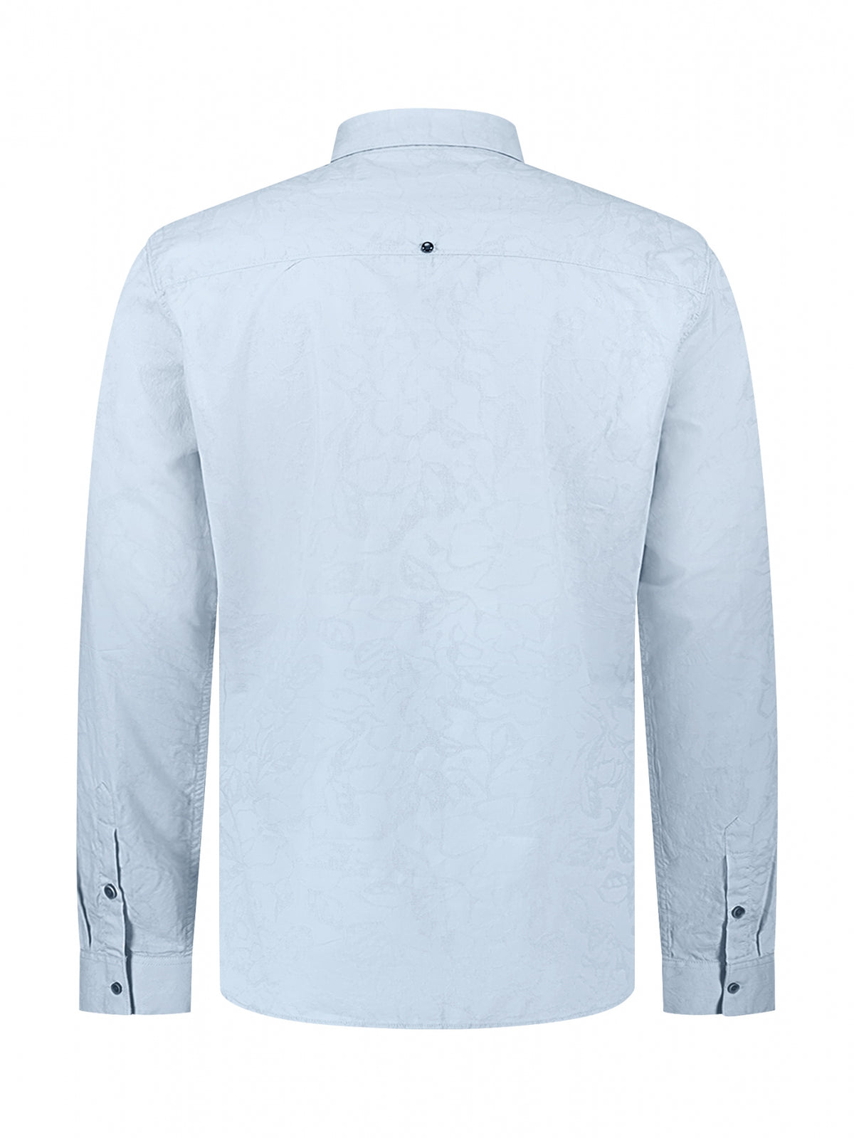 No Excess Long Sleeve Shirt: Jacquard Print - Blue