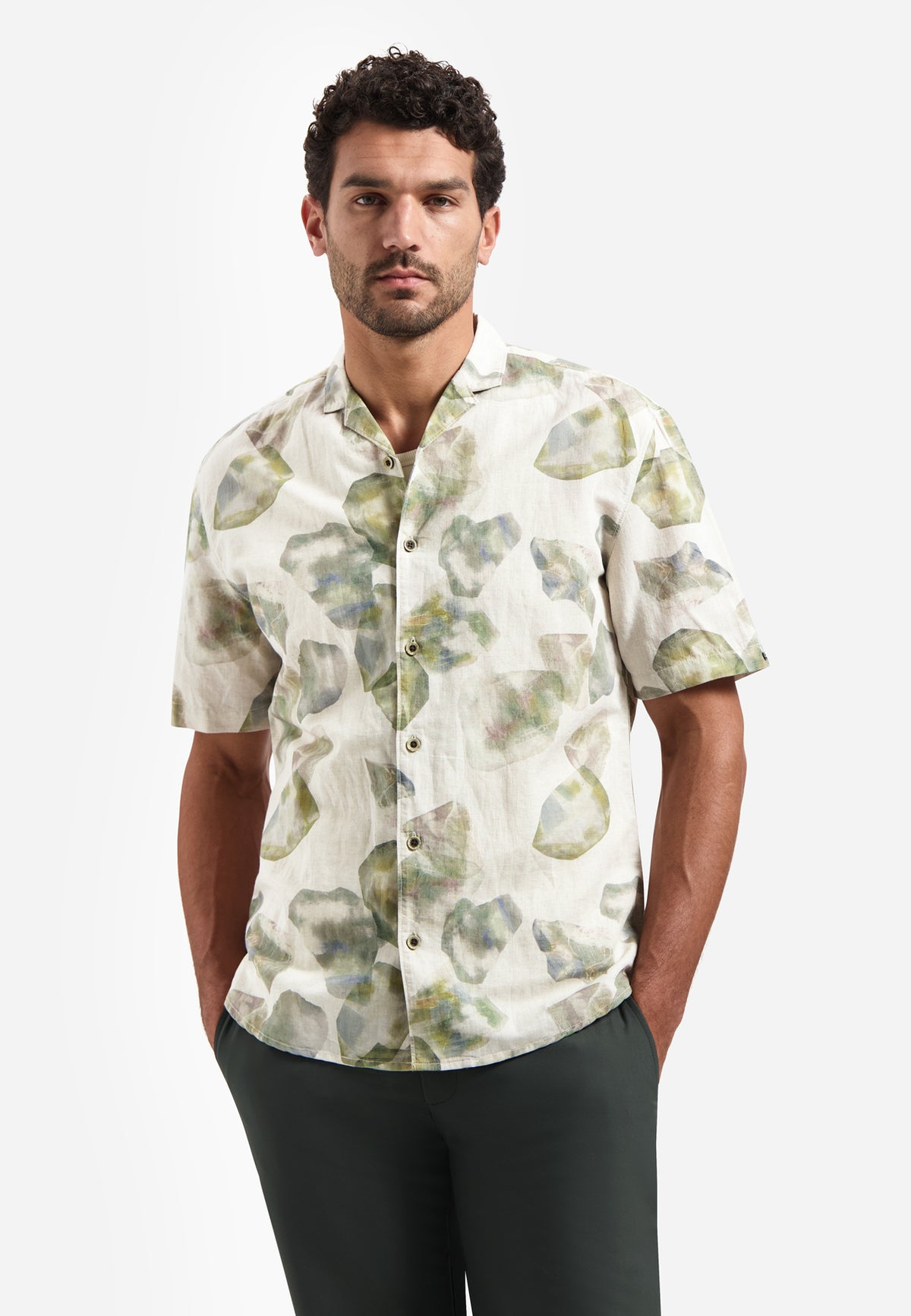 No Excess Short Sleeve Shirt: Grains of Sand - Green