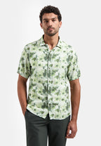 No Excess Short Sleeve Shirt: Botanical Print - Green