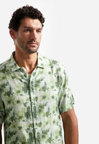 No Excess Short Sleeve Shirt: Botanical Print - Green