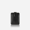 Compact Tab Pull Leather Wallet - Black