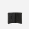 Slim Elasticated Leather Card Holder - Black