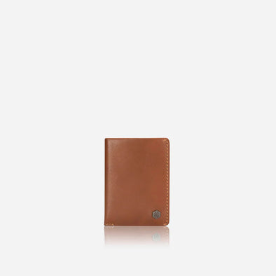 Slim Elasticated Leather Card Holder - Tan