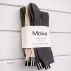 Moke: Lily Wool Blend Socks -Blush/ Bonsai/ Cocoa Powder
