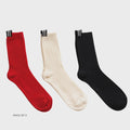 Moke: Lily Wool Blend Socks - Black/ Cream/ Cherry Tomato
