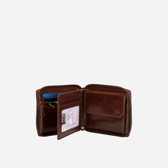 Jekyll & Hide Zip Around Leather Wallet - Mocha