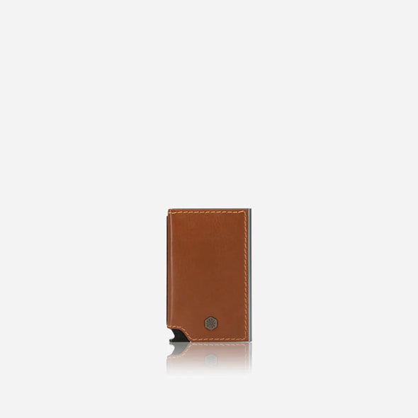 Leather Pop-up Card Holder - Tan