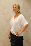 Haleigh Linen Top in White