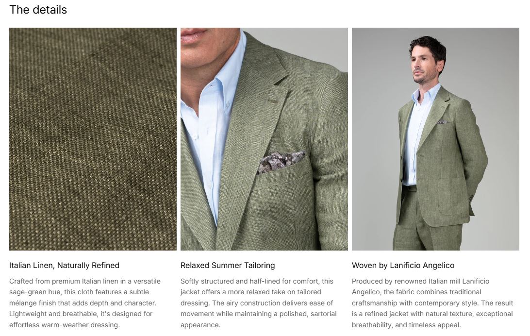 Rembrandt Malta Linen Blazer - Sage Green