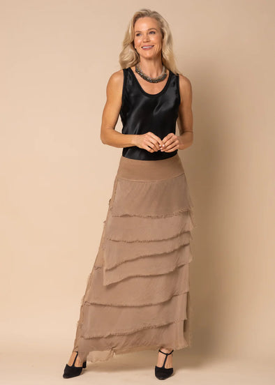 Fifi Silk Skirt in Desert