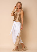 Addison Linen Pant - White