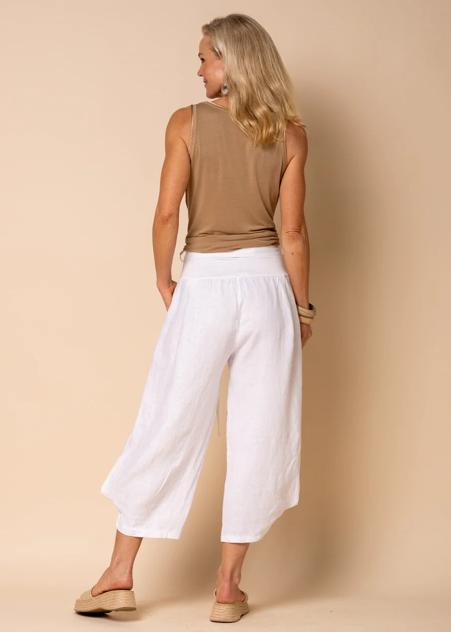 Addison Linen Pant - White