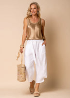 Addison Linen Pant - White