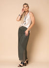 New Gia Silk Pants - Khaki