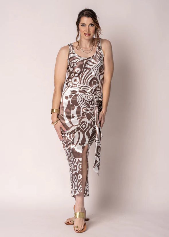 Seraphine Satin Singlet in Mocha