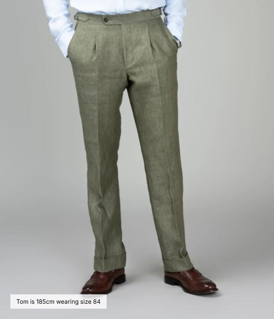 Rembrandt Evans Linen Trouser - Sage Green