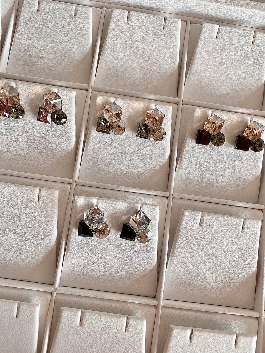 Monochrome Kaleidoscope Swarovski Studs